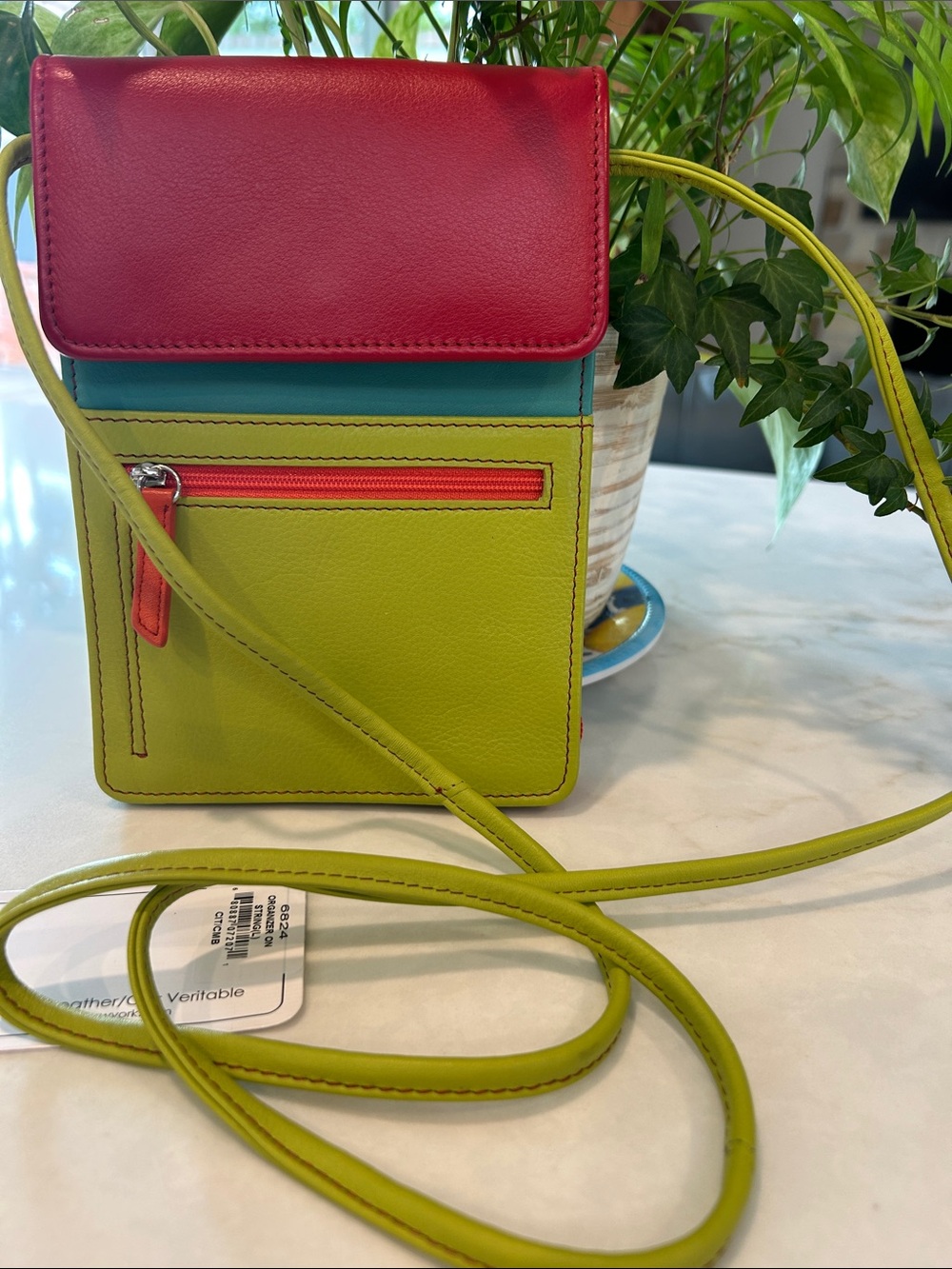 NWT ili New York 6824 Large Organizer on a String crossbody bag/ Travel